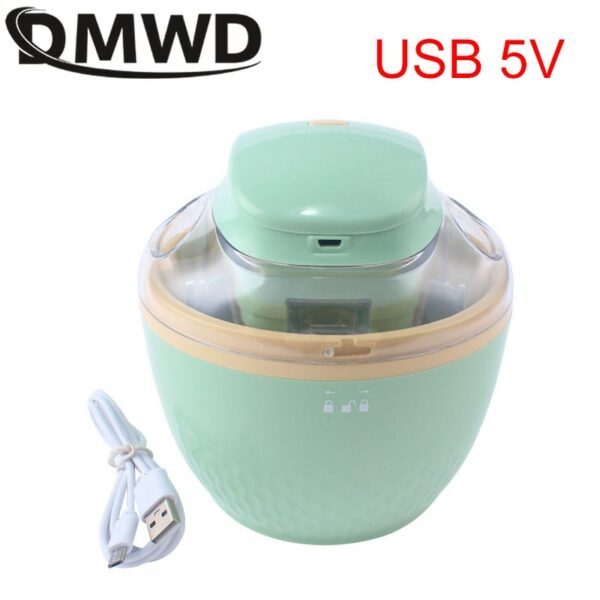 DMWD USB Household Full Automatic Soft Hard Ice Cream Maker Machine Intelligent Sorbet Fruit Yogurt Ice Maker Dessert Maker 0.5L 2