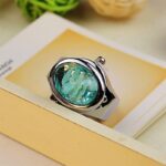 Fashion Women Ring Watch Elliptical Stereo Flower Ladies Clamshell Watches Adjustable Rings Quartz Watches LL@17 3