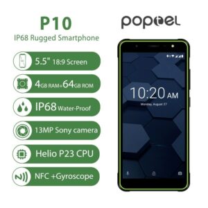 Poptel P10 Smartphone 4GB 64GB Octa Core Android 8.1 NFC 3600mAh Rugged Waterproof IP68 Dustproof Shockproof Sport Mobile Phone 2