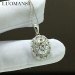 Luomansi VVS1 D Color 2+2.5CT Full Moissanite 18K Gold AU750 Necklace Women's Jewelry Wedding Engagement Party Birthday Gift 1