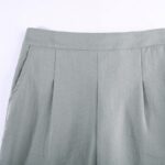 New Women Casual Harajuku Spring Summer Plus Size Trousers Solid Elastic Waist Cotton Linen Pants Ankle Length Harem Pants 5