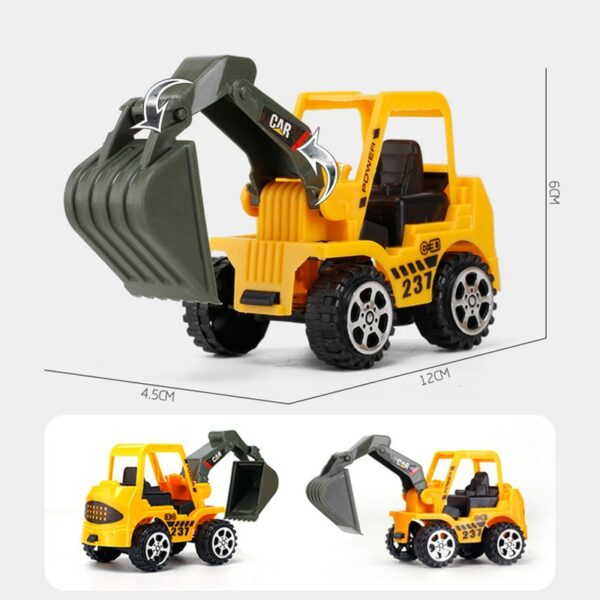 6 Styles Engineering Cars mini Diecast Plastic car Construction Vehicle Excavator Model toys for children with toy boys gift 6