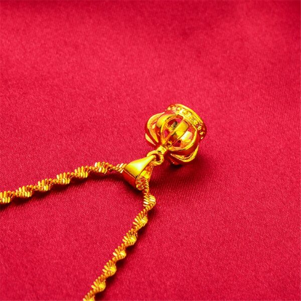 24K Yellow Gold Jewelry Sets For Women Zircon Crown Bead Pendant Necklace Earrings 2 pcs Wedding Jewelry Set Accessories Bijoux 3