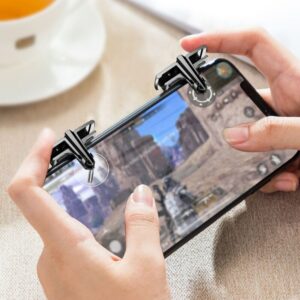 V10 Alloy ABS Mobile Phone Gaming Controller for PUBG Gamepad Joystick Trigger Aim Shooting Key L1R1 Button for IPhone X Android 2