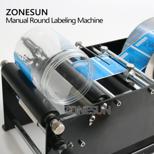 ZONESUN ZS-50 Manual Round Bottle Labeling Machine Beer Cans Wine Adhesive Sticker Labeler Label Dispenser Machine Packing 4