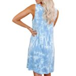 Summer Sleeveless Tie-dye Print Tank Mini Dress Women O-Neck Beach Sundress Casual Loose Fashion Holiday Vestidos Streetwear XXL 2