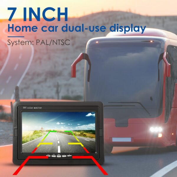 Car Monitor 7 inch TFT LCD Display Monitor DC 12V for Auto Rearview Home Security Surveillance Camera Dual Use 2