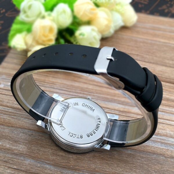 Ladies Watch Fashion Quartz Watch Couple Stylish Spire Glass Wristwatch Simple Diamond Back View Couple Watch Set Couple Gift 5