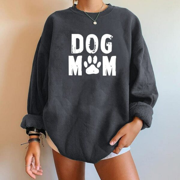 Dog Mom Print Women Sweatshirts Drop-shoulder Pullovers Autumn Winter Sweatshirt Streetwear Harajuku Tops Women Clothes 2021 2