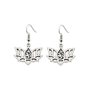 WYSIWYG Fashion Handmade Simple Design Lotus Yoga Om Drop Earrings Jewelry Gift For Women Dropship Products 2