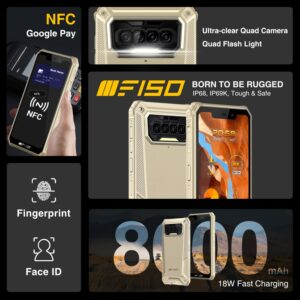IIIF150 B2021 IP68/69K Rugged SmartPhone 6GB+64GB 8000mAh Octa Core Mobile Phone NFC 5.86'' HD+ MediaTek Helio G25 13MP Camera 2
