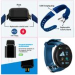 New D18S Round Smart Watch Women Men Kids Heart Rate Blood Pressure Monitor Waterproof Sports Fitness Smartwatch For Android IOS 3
