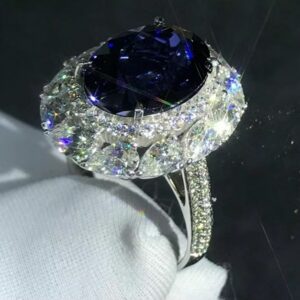 WUIHA Solid 9K White Gold 3EX 7.28CT VVS Sapphire Gemstone Real Moissanite Diamond Wedding Engagement Ring Fine Jewelry With GRC 2