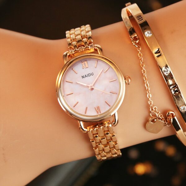 Women Watches New NAIDU Rose gold Silver Ladies Bracelet Watch womens quartz dress wristwatch feminino reloj mujer kol saati 2