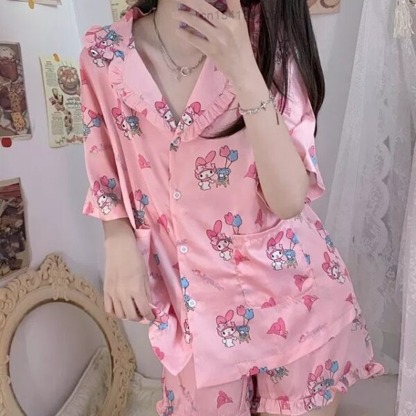 Women Pajamas KT Clothing Cinnamorolled Melodyed My Pyjamas Short Sleeves Suit Female Sleepwear Y2k Homewear 5