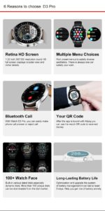 2022 New D3pro Smart Watch Supports Bluetooth-compatible Call Play Music Smart Blood Pressure Monitoring Waterproof Sports Watch 2