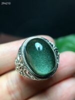 Top Natural Green Phantom Quartz Big Adjustable Oval Ring 17/12mm 925 Silver Rare Gift Jewelry AAAAA 4