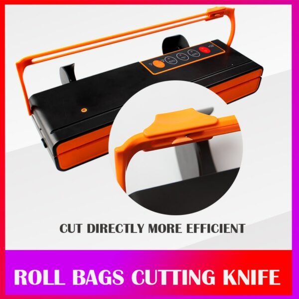 WOMSI Vacuum Packing Machine Mini Automatic Food Vacuum Sealer Own Cutting Knife Bag Slot Vacuum Packer Including 10Pcs Bags 4