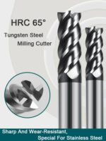 Carbide Milling Cutter 4 Flute Harden Tungsten Steel Alloy Face End Mill Lengthen 16mm 150mm CNC Tools Stainless Special HRC 65 1