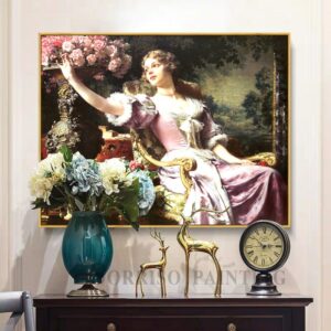 Classical Beautiful Rich Girls Woman Court Lady Canvas Painting For Living Room Wall Art Home Decor Posters And Prints Pictures 1