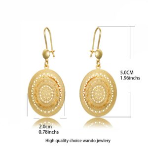 WANDO Classic Water Drop Earrings Women Gold Color Copper Oval long Earring Ethiopian Jewelry,Nigeria,Congo,Arab Lover Gifts E53 2
