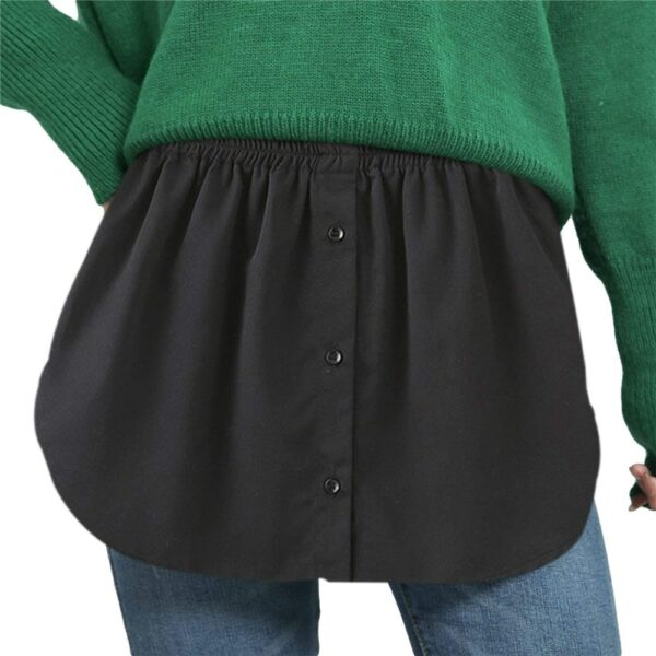 New Style Womens Fake Shirts Hem Underskirts Elastic High Waist Split Half Slips Skirts Hoodies Sweaters Extender Hemline 2