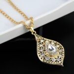 Sunspicems Gold Color Moroccan Wedding Jewelry Sets Golden Crown Earring Necklace Bracelet 4 pcs DUBAI Bride Gift 4