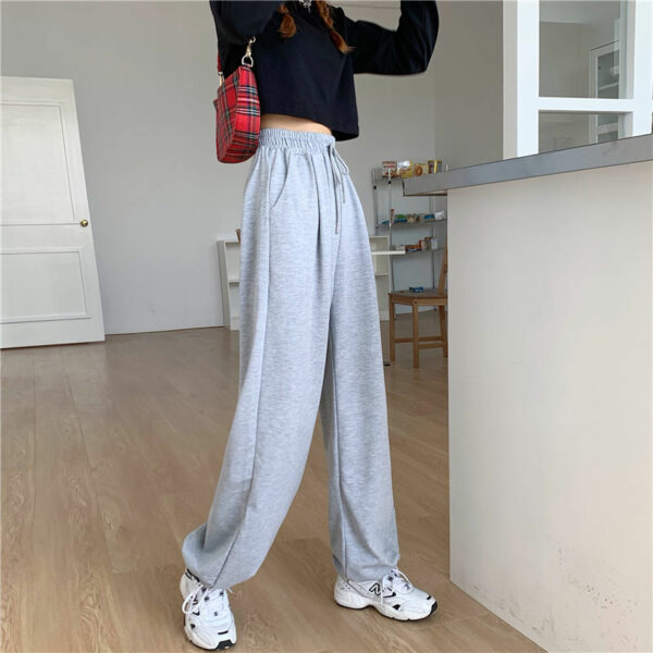 HOUZHOU Gray Sweatpants for Women 2022 Autumn New Baggy Fashion Oversize Sports Pants Balck Trousers Female Joggers Streetwear 6