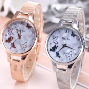 2020 Best Selling Fashion Watch Women Butterfly Ladies Watches Golden Alloy Band Quartz Wristwatch Clocks Gift Dress reloj mujer 1