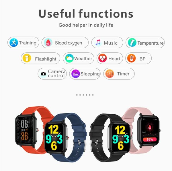 2021 Newest Smartwatch Body Temperature Detection Fitness Tracker Watches Bluetooth Weather Forecast IP68 Waterproof Smart Watch 3