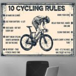 10 bicycle rules retro posters, bicycle enthusiast posters, racing bicycle posters, cycling wall art, home decoration 1