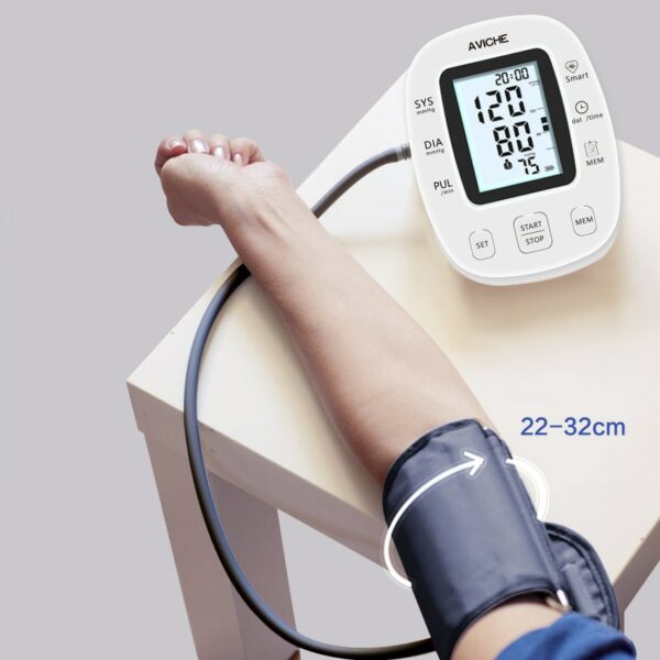 AVICHE Professional Automatic Digital Arm Blood Pressure Monitor Backlit LCD Display Talking Medical Device Sphygmomanometer 6