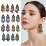 Retro Indian Bollywood Kundan Jhumka Jhumki Drop Earrings Gypsy Fashion Jewelry 4