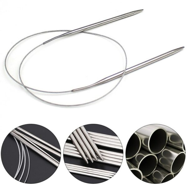 Circular Sweater knitting Needles 43/ 60/ 80/120cm Stainless Steel Ring Needle Weaving Circular Needlework Kit DIY Knitted Tool 4