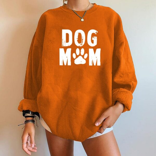 Dog Mom Print Women Sweatshirts Drop-shoulder Pullovers Autumn Winter Sweatshirt Streetwear Harajuku Tops Women Clothes 2021 4