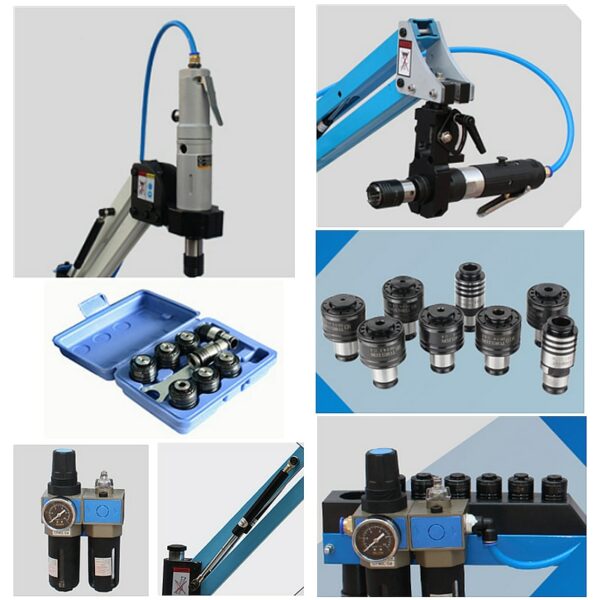 220V Newest CE M3-M16 CNC Universal Type Pneumatic Tapping Machine Air Tapper Tapping Tool Power Drilling Machine With Chucks 3