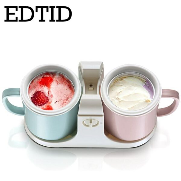 EDTID Household Mini Double Bucket Ice Cream Machine Home-made Machine Automatic Yogurt Machine DIY Ice Cream Maker For Children 2