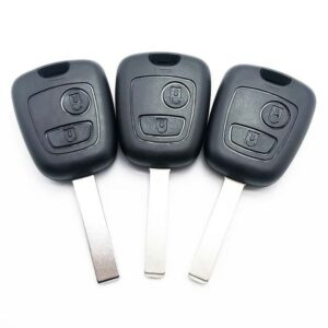 2 Buttons Uncut Insert Key Fob Case Remote Control Shell Replacement Car Key Case for Peugeot 206 for Citroen key c4  logo 2