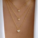 Bls-miracle Fashion Gold Heart-Shaped Necklace For Women Trendy Multi-Layer Pendant Necklaces Set Jewelry Gifts 2