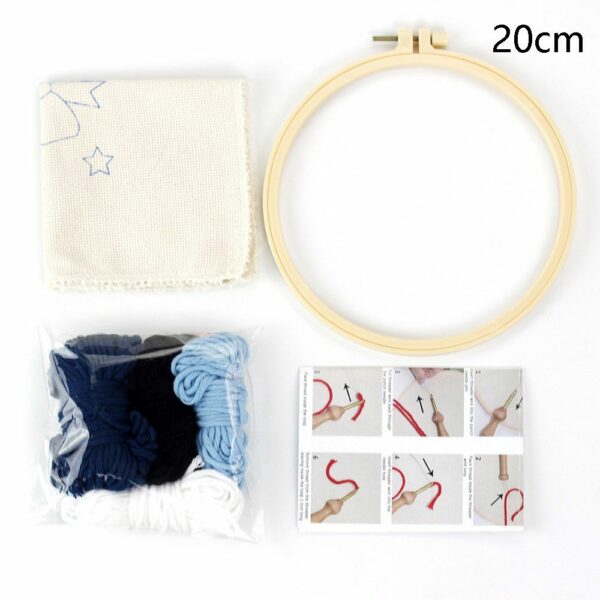 Arts Ornament DIY Crafts Handmade Needle Thread Embroidery Hoop Cross Stitch Kit Needle Punch Flower Embroidery 5