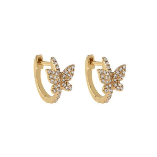 Aide Gold Color Silver Color Crystal Butterfly Hoop Earrings Women Half Circle Zircon Pave Small Huggies 10mm Pendientes Jewelry 3