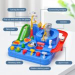Race Rail Car Train Track Toy Set for Kid Educational Montessori Children Racing Car Brain Adventure Game Interactive Play Toy 6