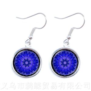 2018 New Arrival Mandala Drop Earrings OM Symbol Buddhism Zen Retro Jewelry Fashion Earrings Women Online Shopping India 2