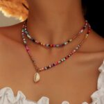 Bohemian Colorful Seed Bead Shell Choker Necklace Statement Short Collar Clavicle Chain Necklace for Women Female Boho Jewelry 1