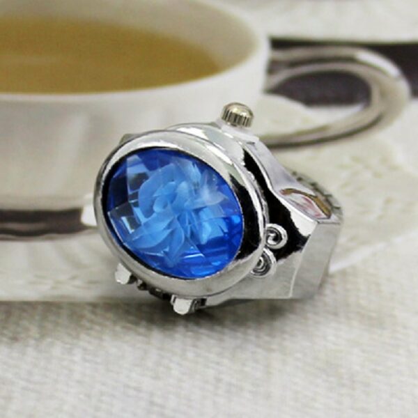 Fashion Women Ring Watch Elliptical Stereo Flower Ladies Clamshell Watches Adjustable Rings Quartz Watches LL@17 5