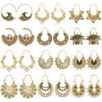 HuaTang Vintage Hollow Mandala Flowers Earrings for Women Antique Silver Color Geometric Drop Earrings Indian Jewelry brincos 6
