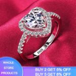 YANHUI Original Silver 925 Rings For Women Romantic Propose Marriage Heart Natural Zirconia Ring Bridal Wedding Bijoux With Box 1