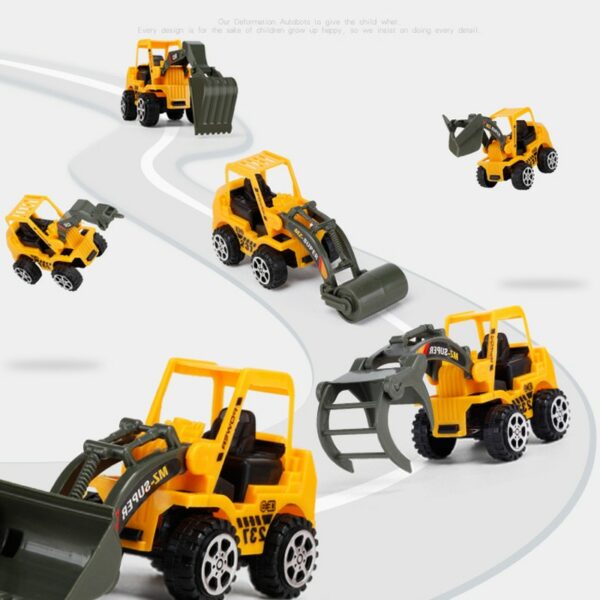 6 Styles Engineering Cars mini Diecast Plastic car Construction Vehicle Excavator Model toys for children with toy boys gift 5