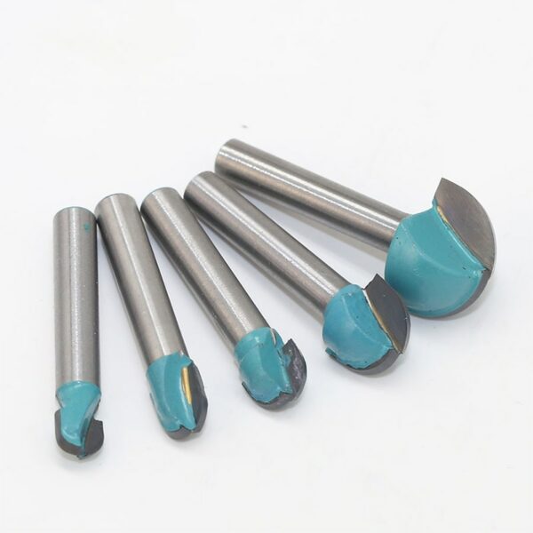 6mm Shank Round Nose Router Bits Set 5-Size Diameter-6mm&8mm&10mm&12mm&18mm Woodworking Cove Box Milling Cutters 1