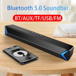 TV Sound Bar Bluetooth Speaker AUX USB Wired and Wireless Home Theater FM Radio Surround Sound Bar PC Speakers Computer Soundbar 2